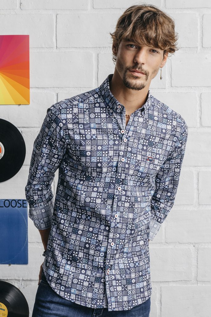 camisa estampada hombre cenefa camisa estampada hombre cenefa