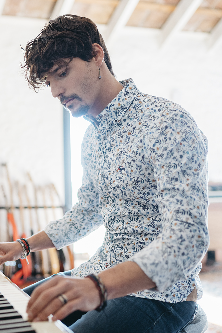 camisa de hombre estampado floral