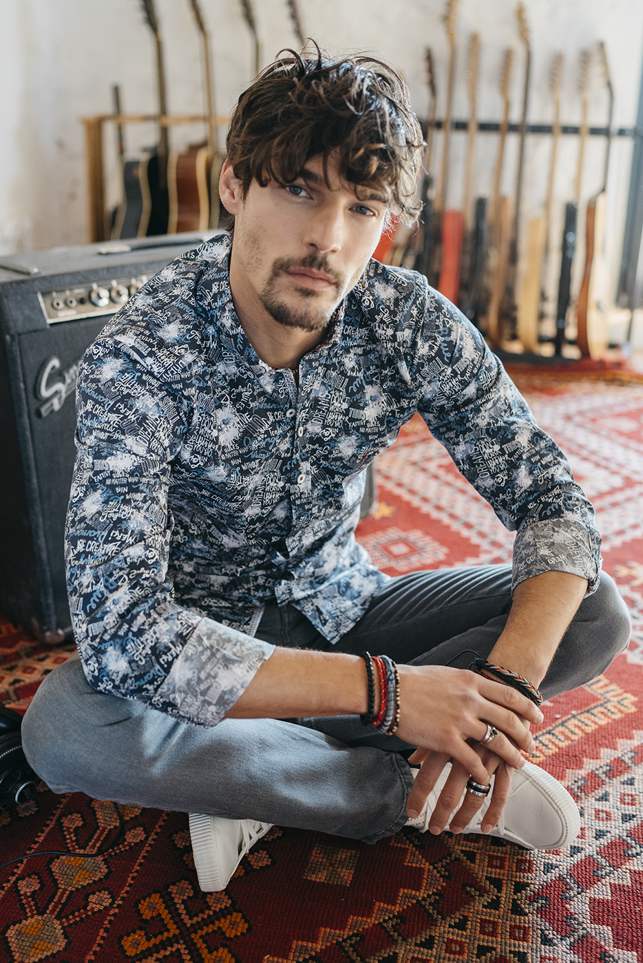 camisa manga corta hombre estampada
