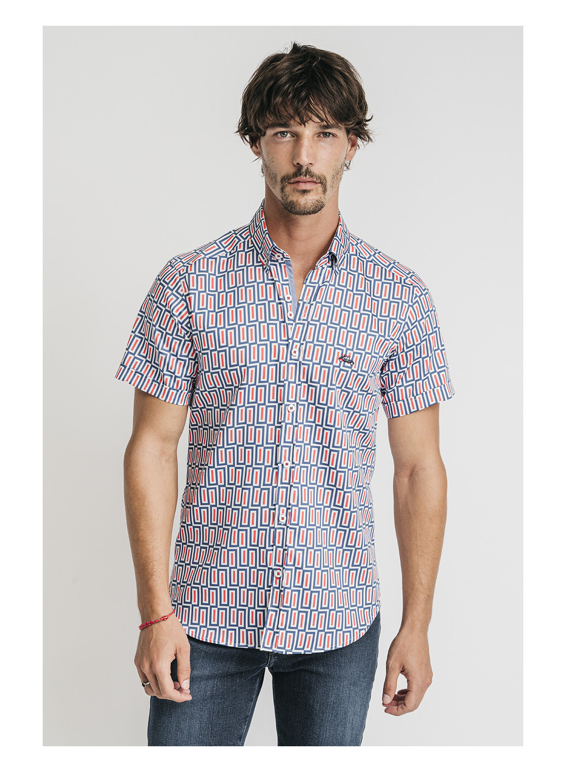 camisa-manga-corta-estampado-geometrico