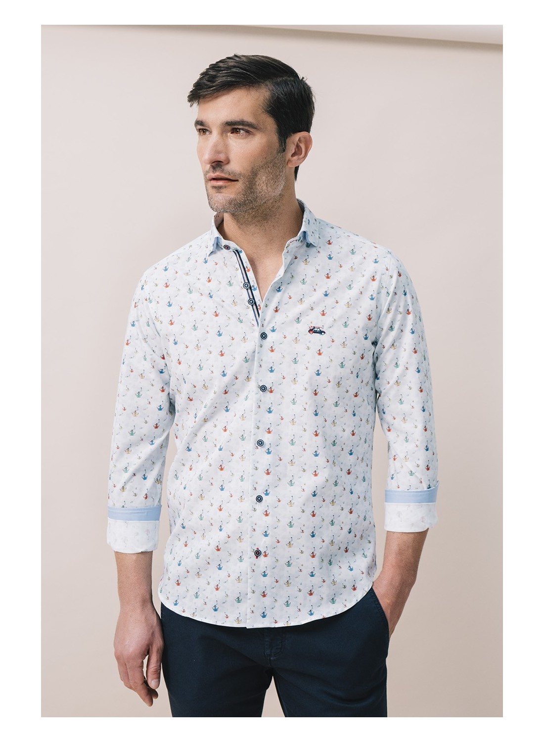 camisa hombre estampada teleféricos