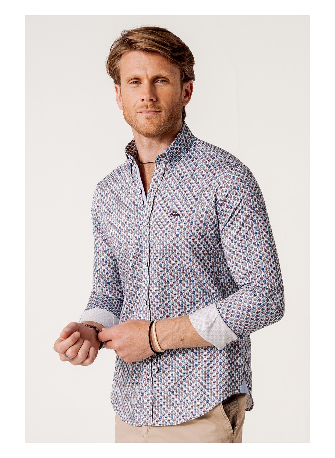 camisa calaveras multicolor regular fit 1