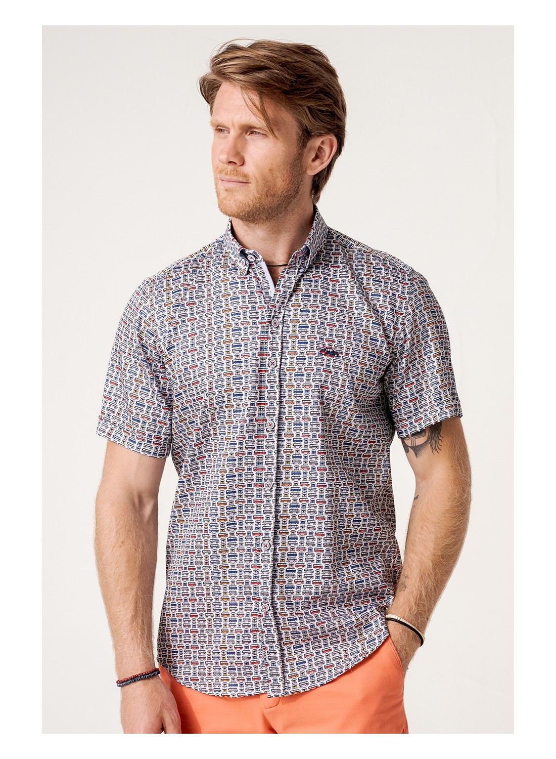 camisa estampada hombre manga corta campers multicolor 1