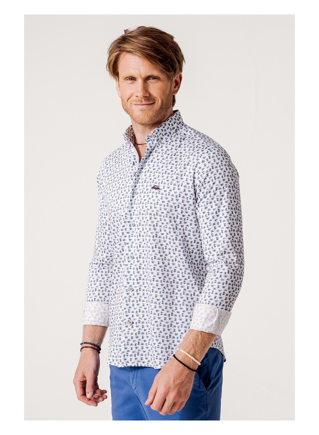 camisa hombre regular fit cangrejos azules 1