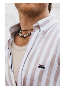 camisa hombre regular fit rayas marrones 3