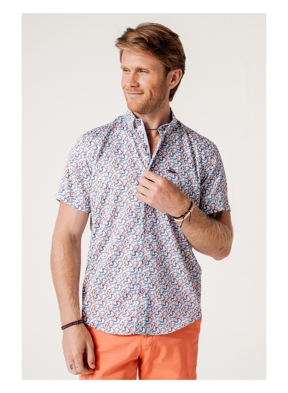 camisa regular fit estampado abstracto multicolor 1